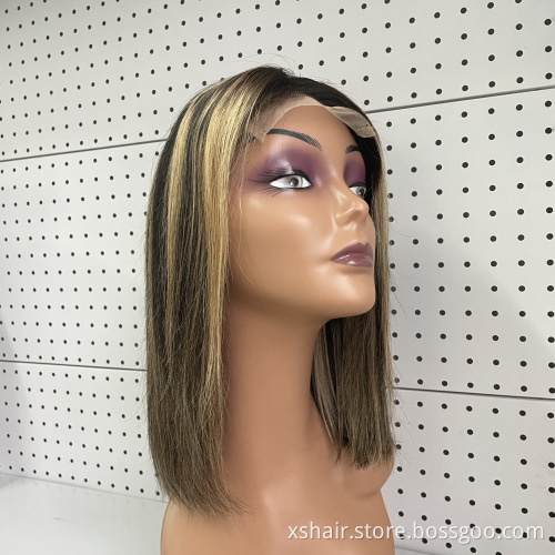 Factory Lace Front Vending Hd Lace Bob Blonde Indian Woman Human Hair Wig